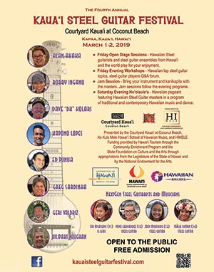 2019 Kaua&lsquo;i Steel Guitar Festival Poster